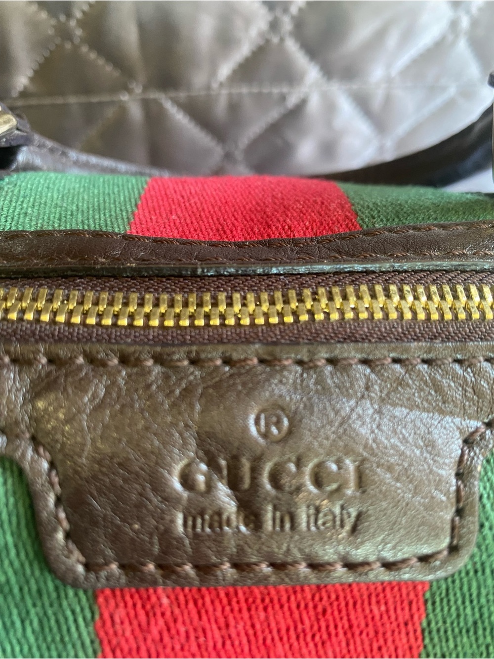 Gucci Vintage Web Boston Bag GG Canvas Crossbody Brown - Picture 7 of 11
